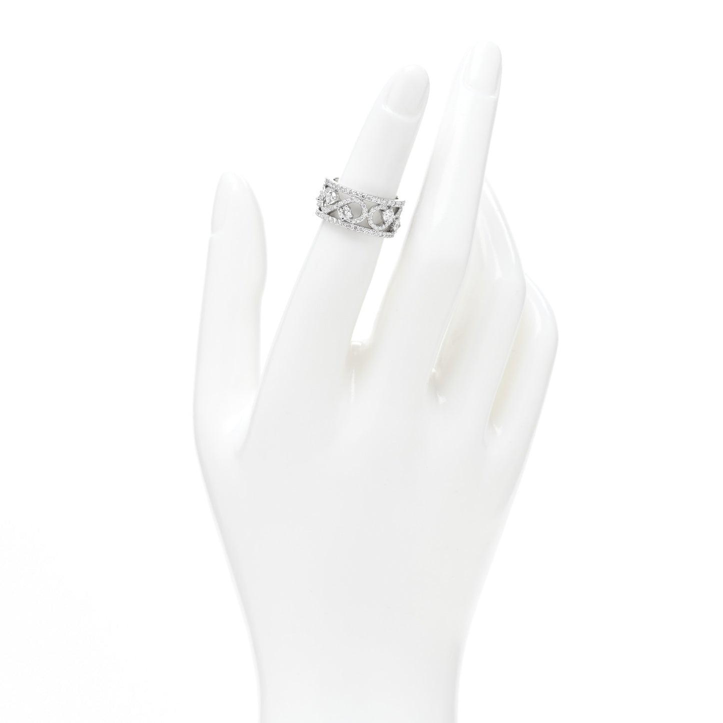 Platinum Diamond Enchant Scroll Ring 48 4.5