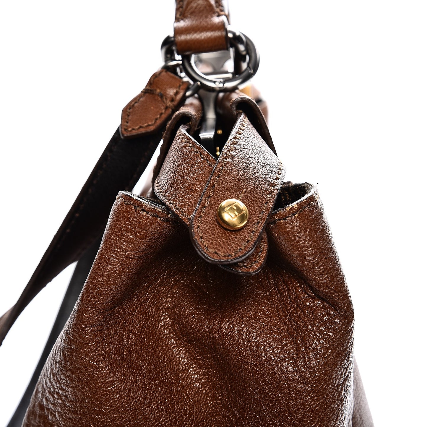 Goatskin Zucca Large Peekaboo Iconic Satchel Cuoio Tobacco Moro