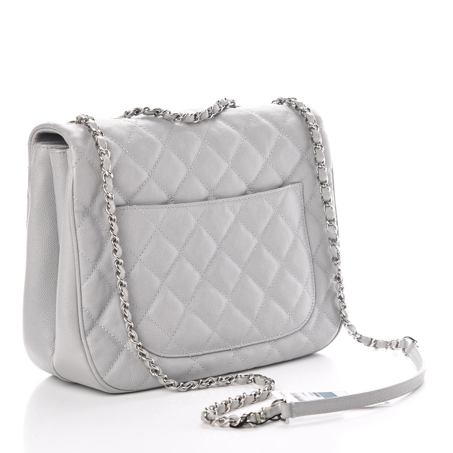 Caviar Quilted Large Urban Companion Flap Grey