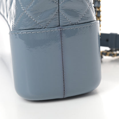 Chanel Patent Goatskin Quilted Medium Gabrielle Hobo Blue 12 of 13