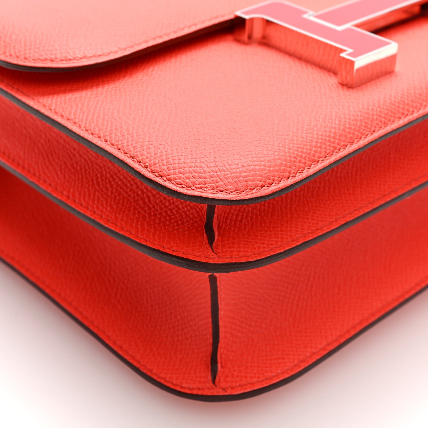 Hermes Epsom Enamel Constance 24 Rose Texas Rouge De Coeur 8 of 9