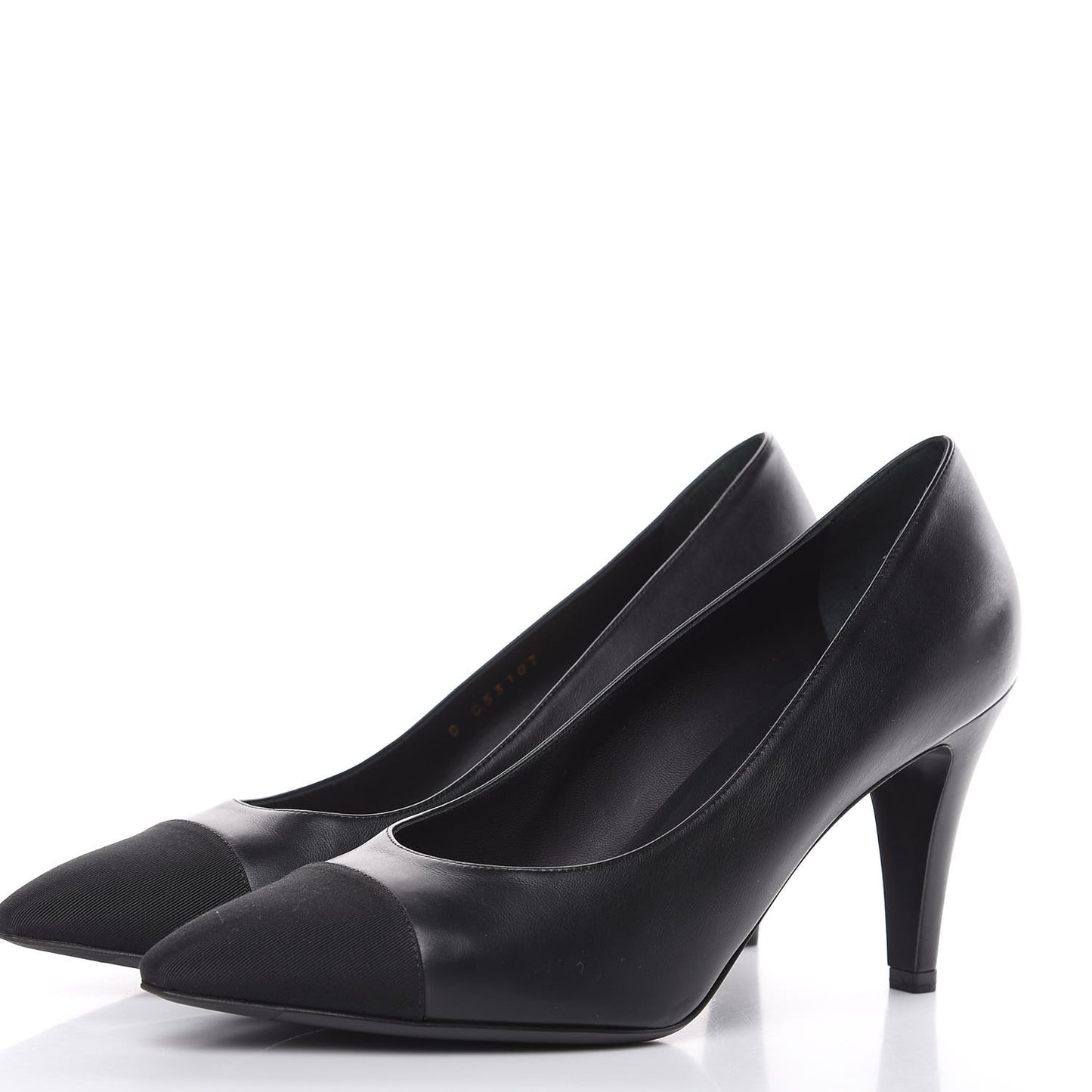 Lambskin Grosgrain Cap Toe Pumps 40 Black