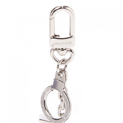 Louis Vuitton Metal Palladiium Finish LV Initiales Bag Charm Key Holder Silver 2 of 6