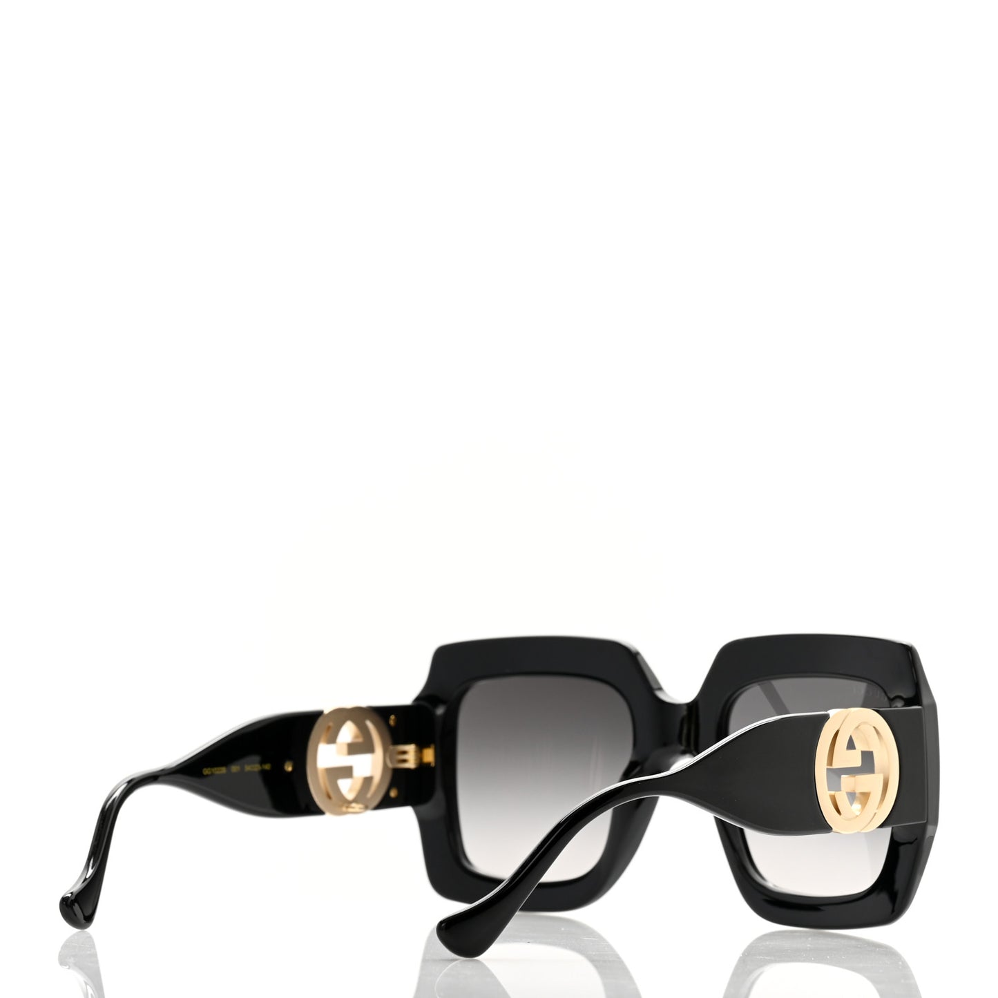 Acetate Rectangular Frame Chain Sunglasses GG1022S Black