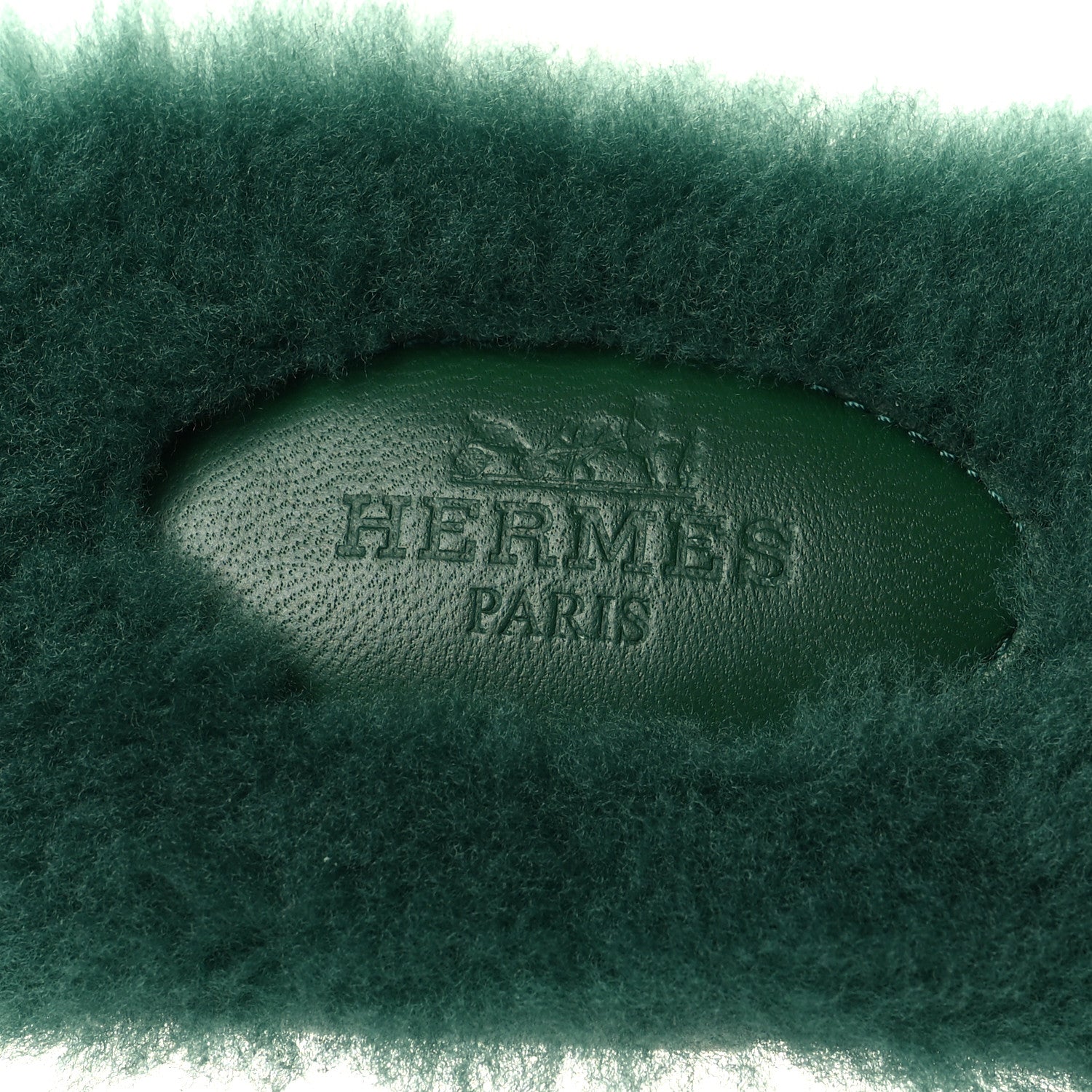 Hermes Woolskin Oran Sandals 37 Vert Anglais 7 of 8