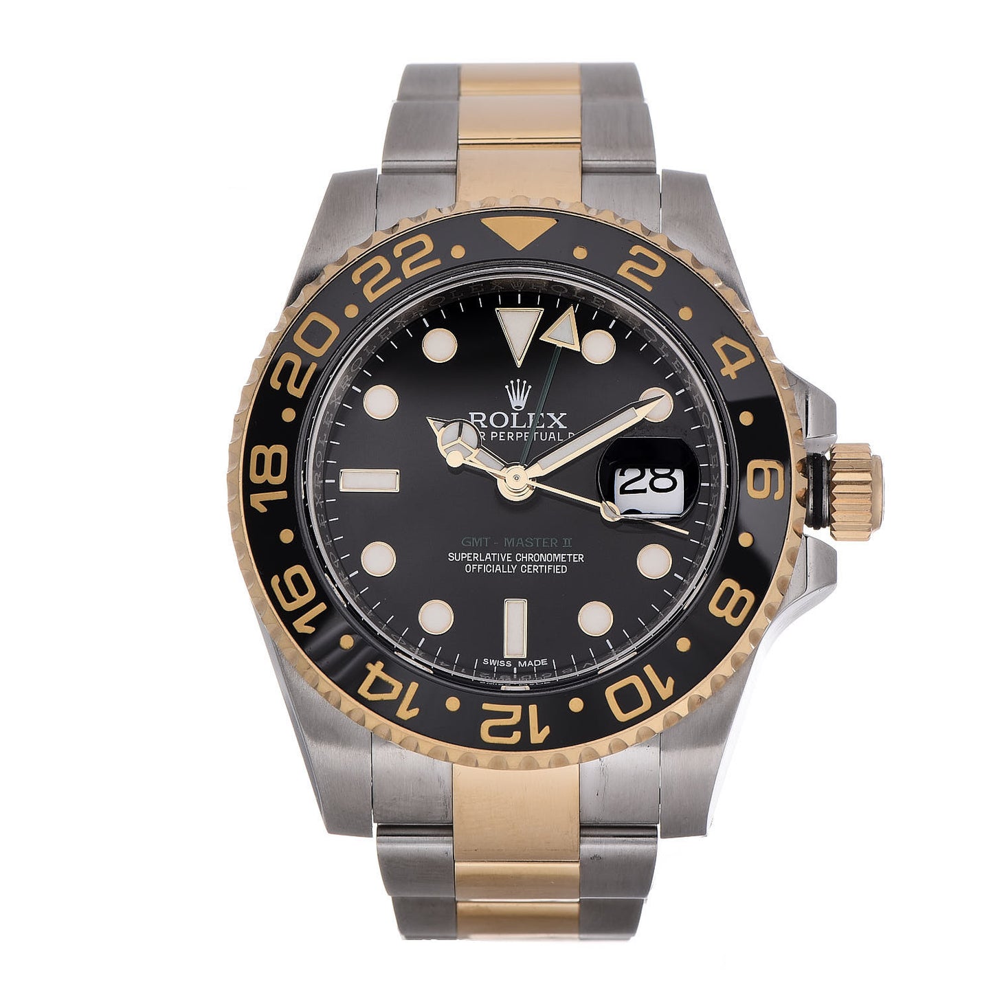 Stainless Steel 18K Yellow Gold 40mm GMT-Master II Oyster Perpetual Date Watch 116713LN