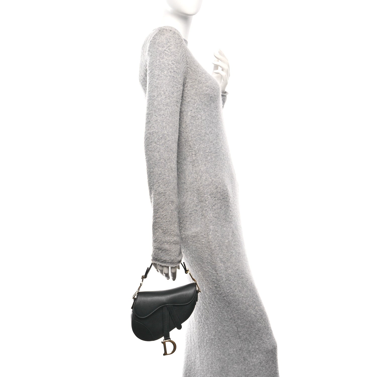 Christian Dior Supple Calfskin Mini Saddle Bag Black 2 of 10