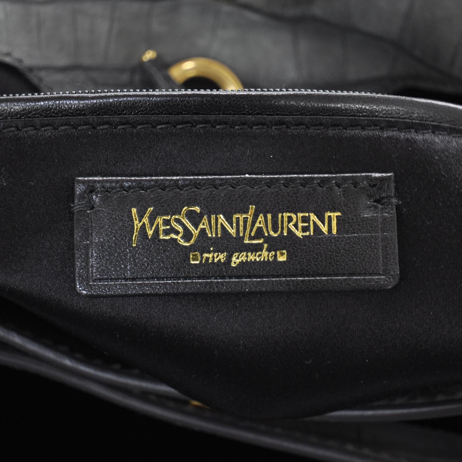 Saint Laurent Crocodile Embossed Nubuck Catwalk Bag Anthracite Grey 7 of 8