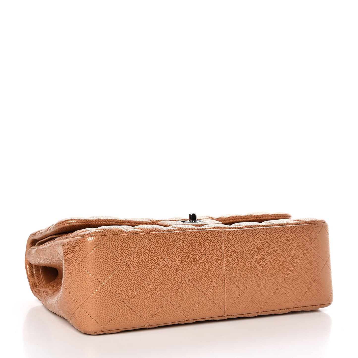 Metallic Caviar Quilted Jumbo Double Flap Copper