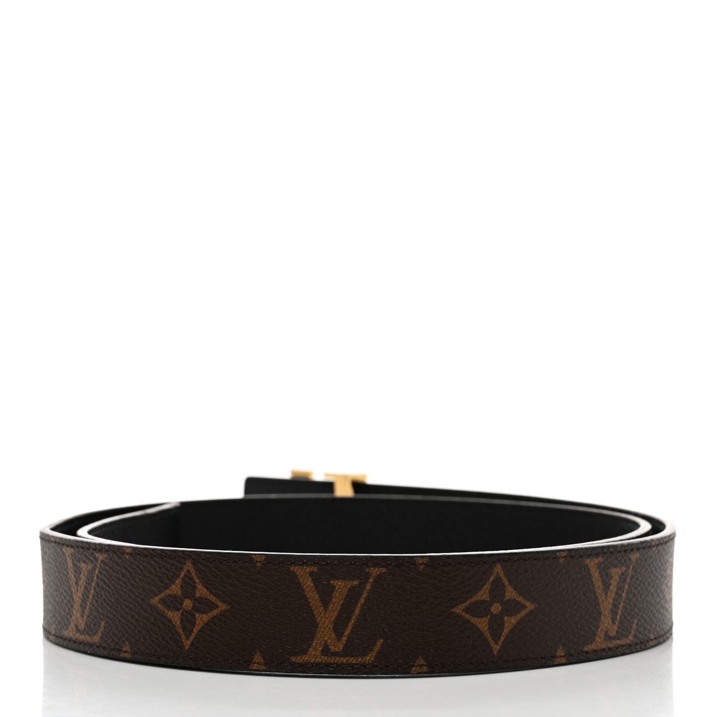 Calfskin Monogram 30mm LV Initiales Reversible Belt 90 36 Black