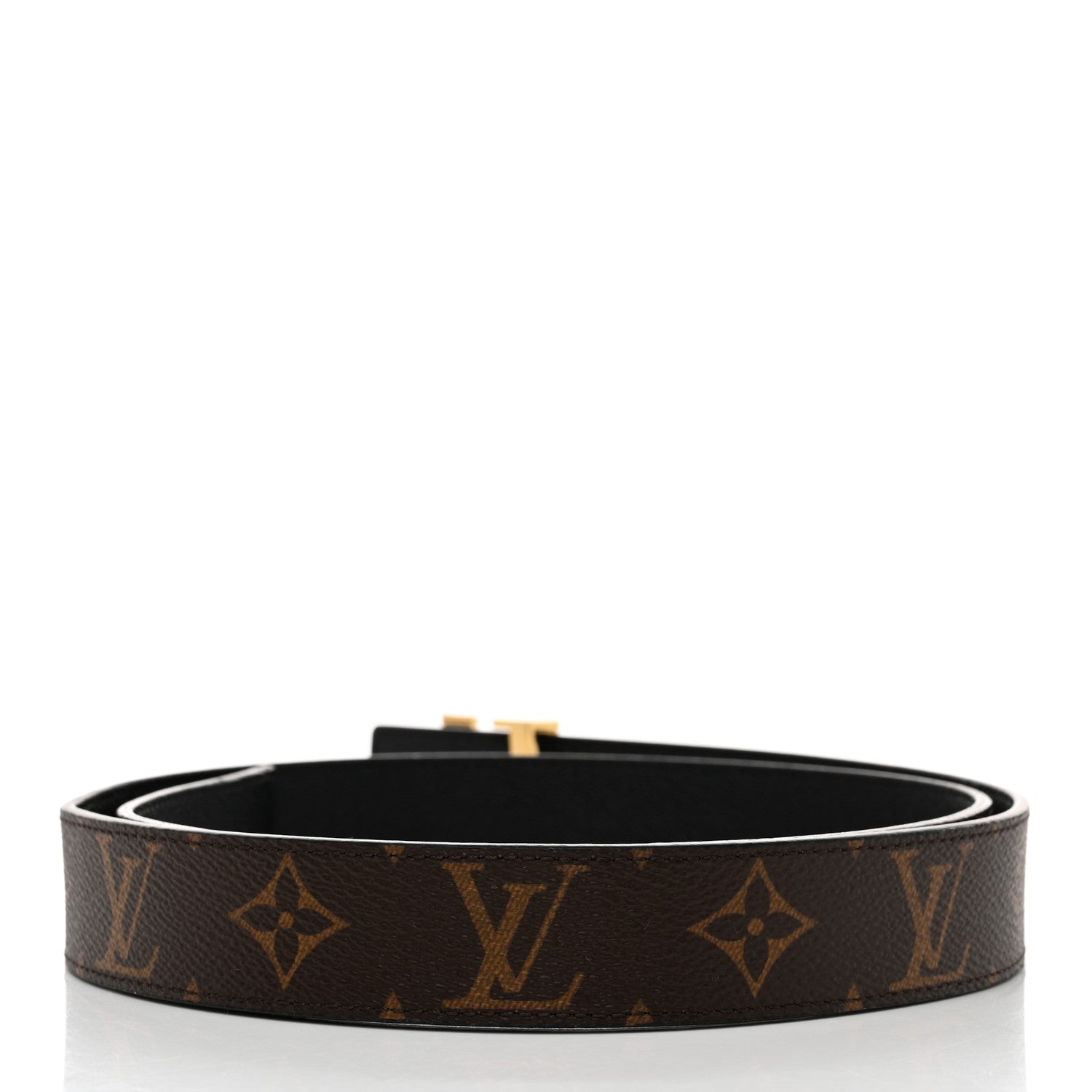 Louis Vuitton Calfskin Monogram 30mm LV Initiales Reversible Belt 90 36 Black 2 of 8