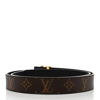 Louis Vuitton Calfskin Monogram 30mm LV Initiales Reversible Belt 90 36 Black 2 of 8