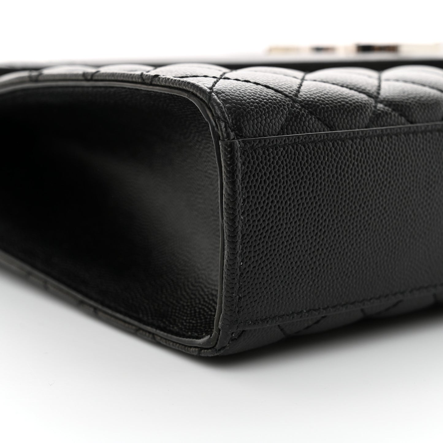 Grain De Poudre Textured Mixed Matelasse Large Triquilt Monogram Satchel Black