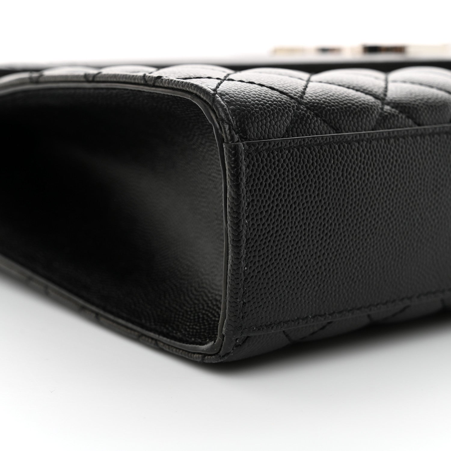 Saint Laurent Grain De Poudre Textured Mixed Matelasse Large Triquilt Monogram Satchel Black 9 of 12