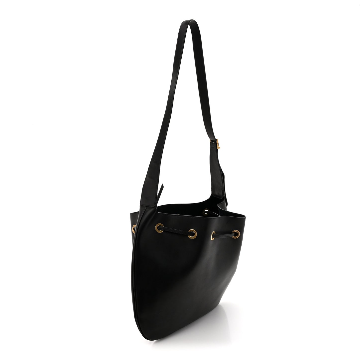 Smooth Calfskin Paris VII Large Flat Hobo Black