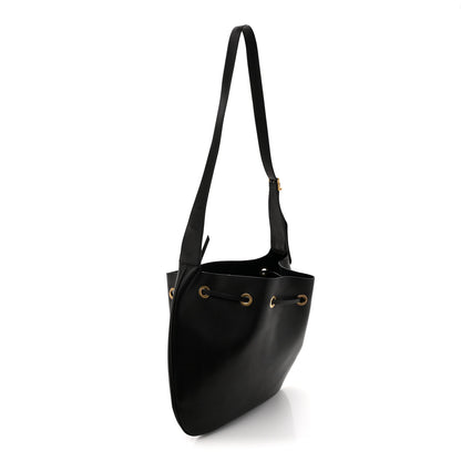 Saint Laurent Smooth Calfskin Paris VII Large Flat Hobo Black 4 of 13