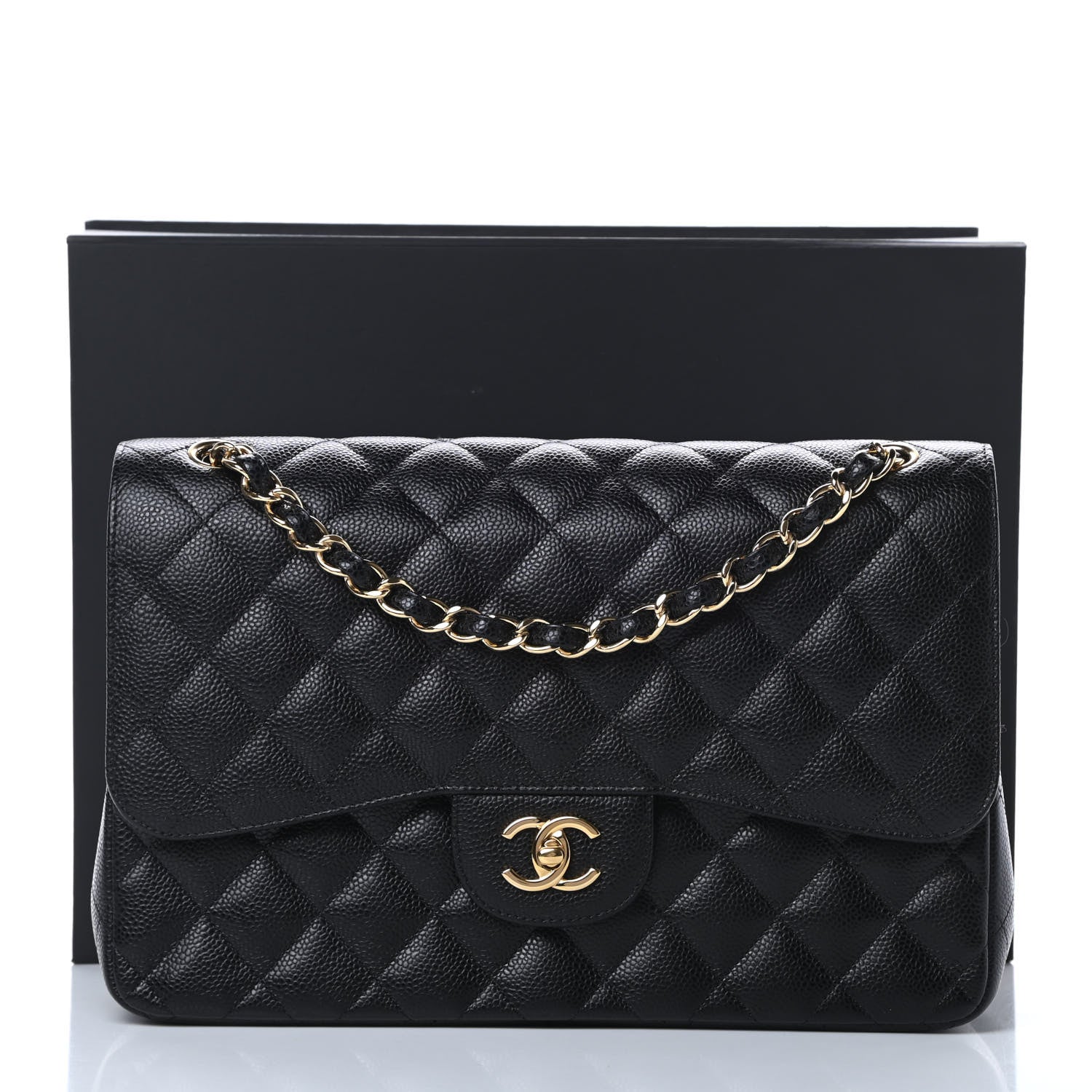 Chanel Caviar Quilted Jumbo Double Flap Black 11 of 11