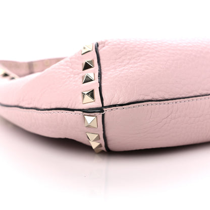 Valentino Garavani Pebbled Calfskin Small Rockstud Flip Lock Hobo Light Pink 7 of 9