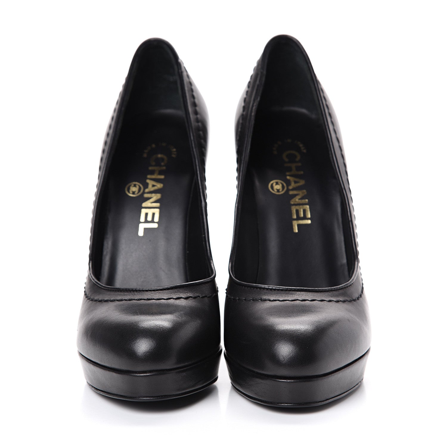 Chanel Calfskin Escarpins CC Pumps 36 Black 2 of 12
