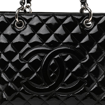 Chanel Patent Quilted Grand Shopping Tote GST Black 8 of 11