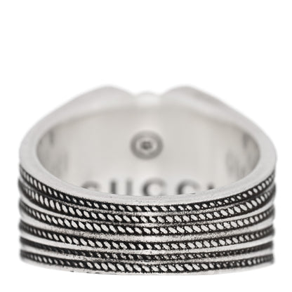 Gucci Sterling Silver Resin Heart Ring 62 10 Black 3 of 4