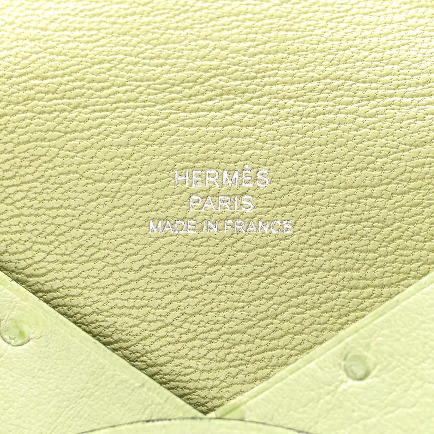 Ostrich Calvi Card Case Jaune Bourgeon