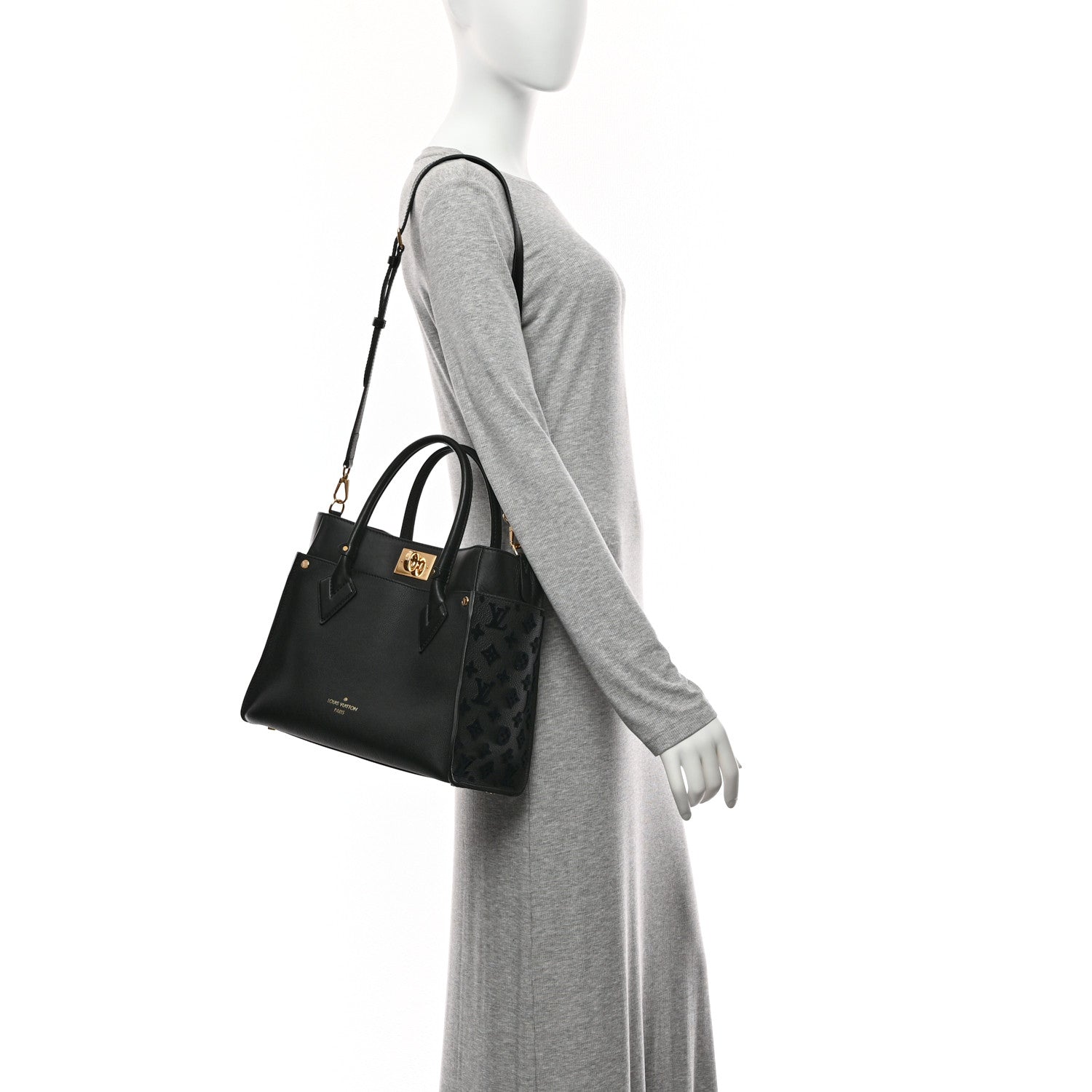 Louis Vuitton Calfskin Monogram Tufting On My Side Black 2 of 9