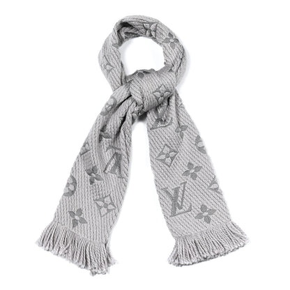 Louis Vuitton Wool Silk Logomania Scarf Pearl Grey 1 of 5