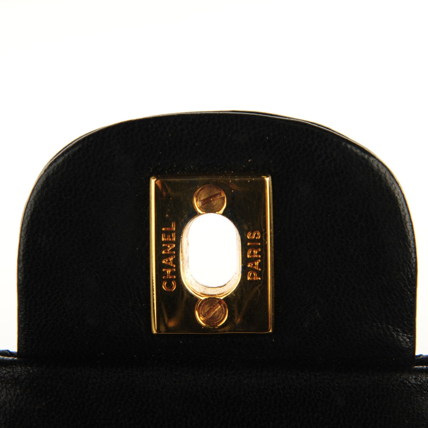 Lambskin Quilted Medium Double Flap Black
