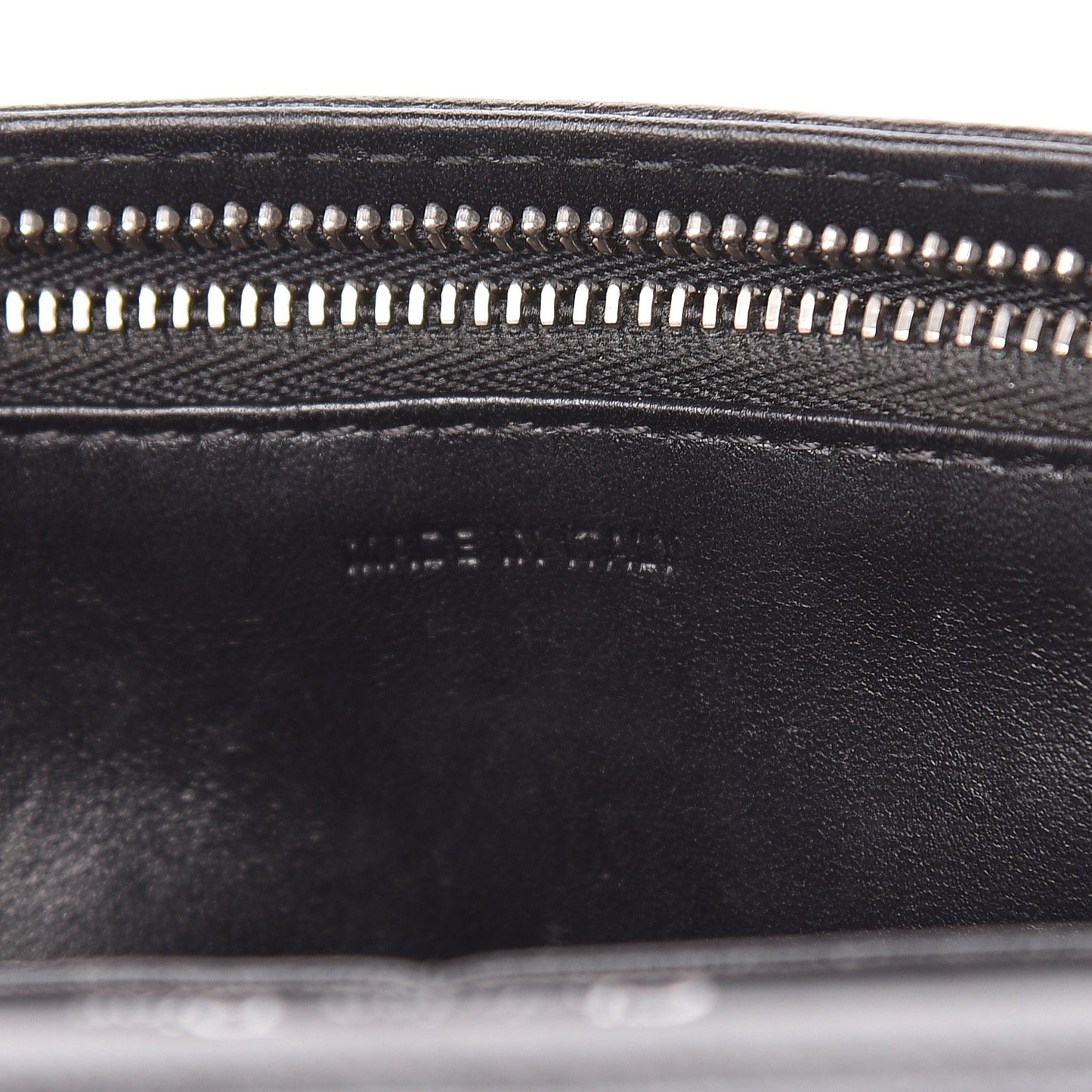Grained Calfskin Diorama Wallet on Chain Pouch Black