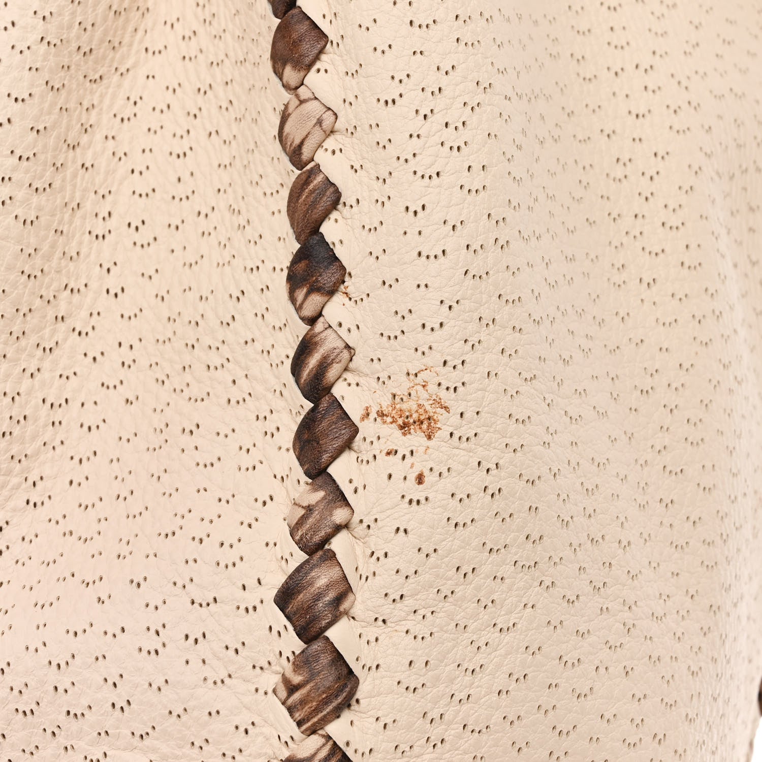 Bottega Veneta Cervo Deerskin Perforated Pekary Hobo Cream 11 of 11