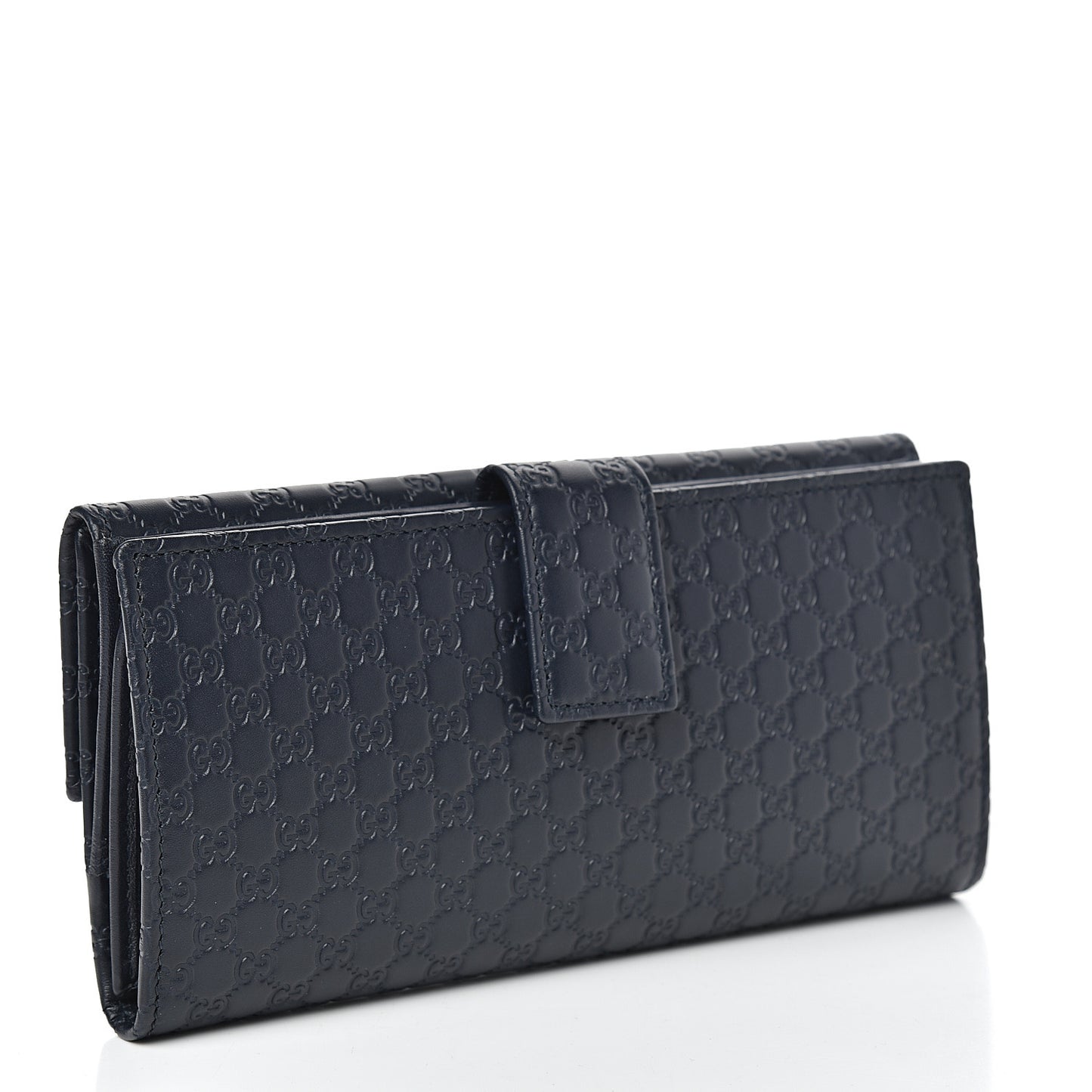 Microguccissima Continental Flap Wallet Navy