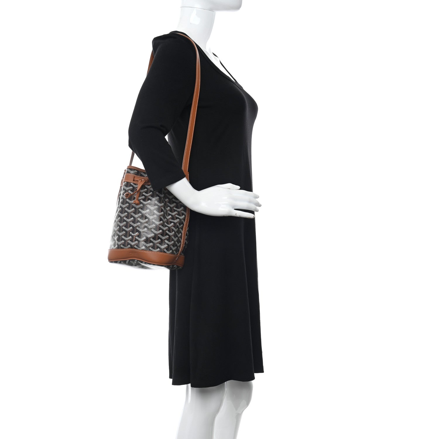 Goyard Goyardine Petit Flot Bucket Bag PM Black Gold 2 of 9