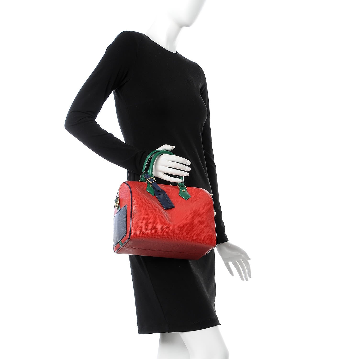 Louis Vuitton Epi Speedy Bandouliere 25 Coquelicot Vert Indigo 2 of 10