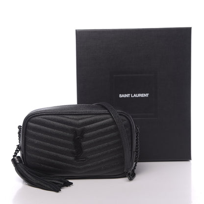 Saint Laurent Grain De Poudre Matelasse Monogram Mini Lou Camera Bag Black 12 of 12