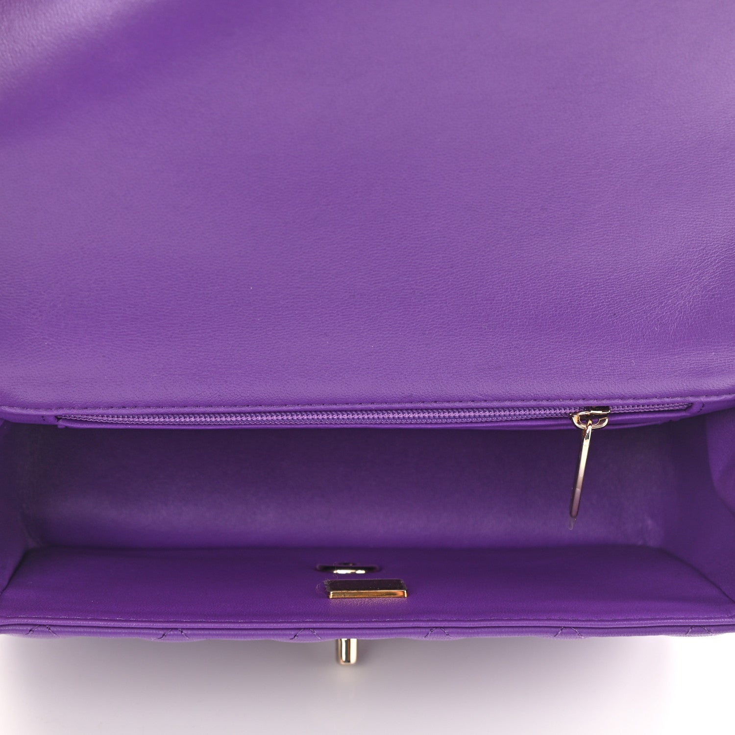 Chanel Lambskin Quilted Mini Top Handle Rectangular Flap Purple 5 of 11