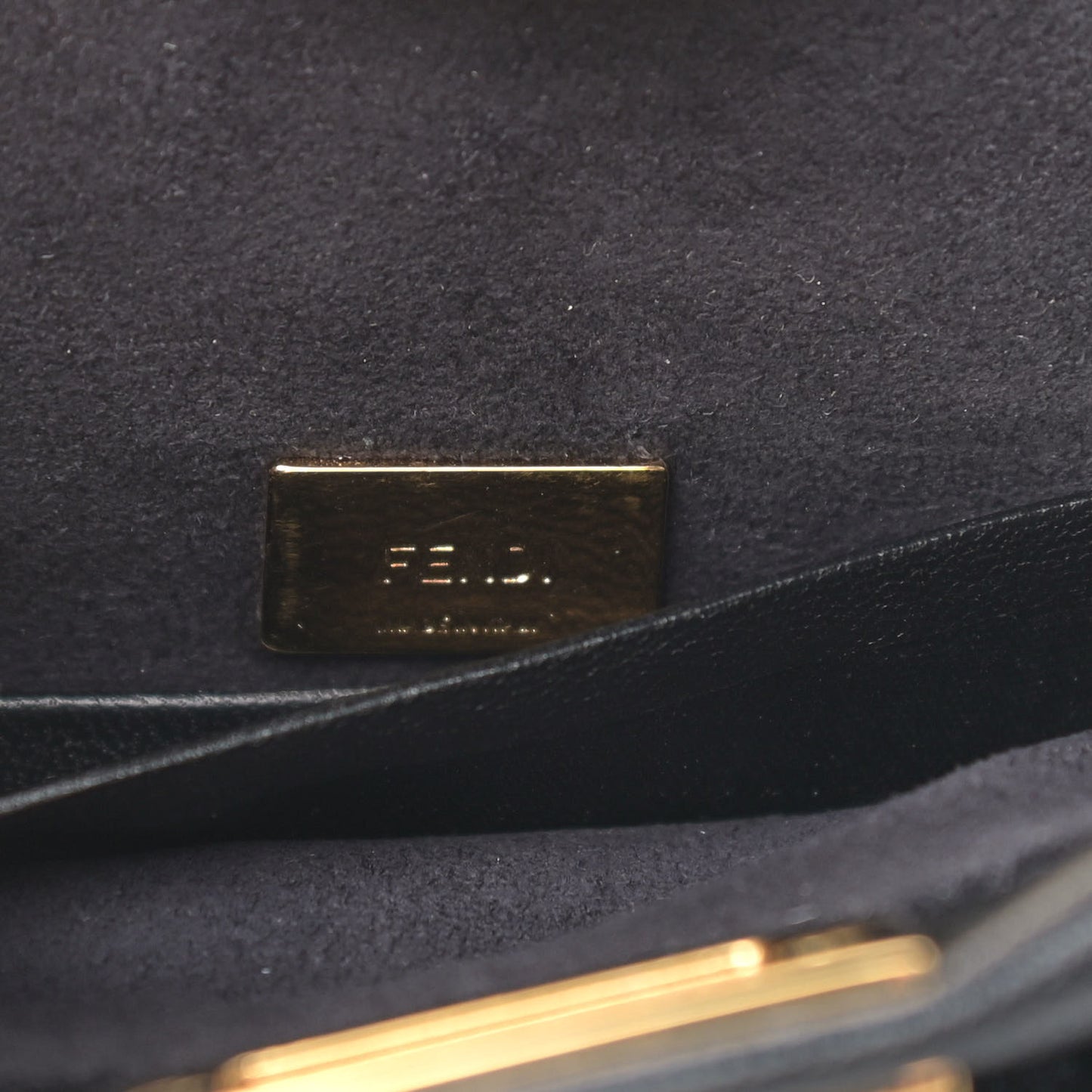 Shearling Shiny Nappa Micro Peekaboo Iconic Satchel Black