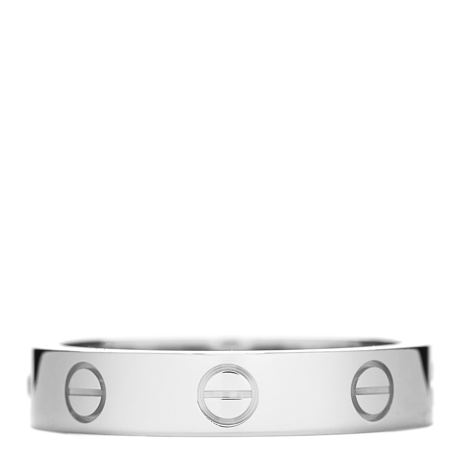 Cartier 18K White Gold Diamond 4mm LOVE Wedding Band Ring 52 6 3 of 5