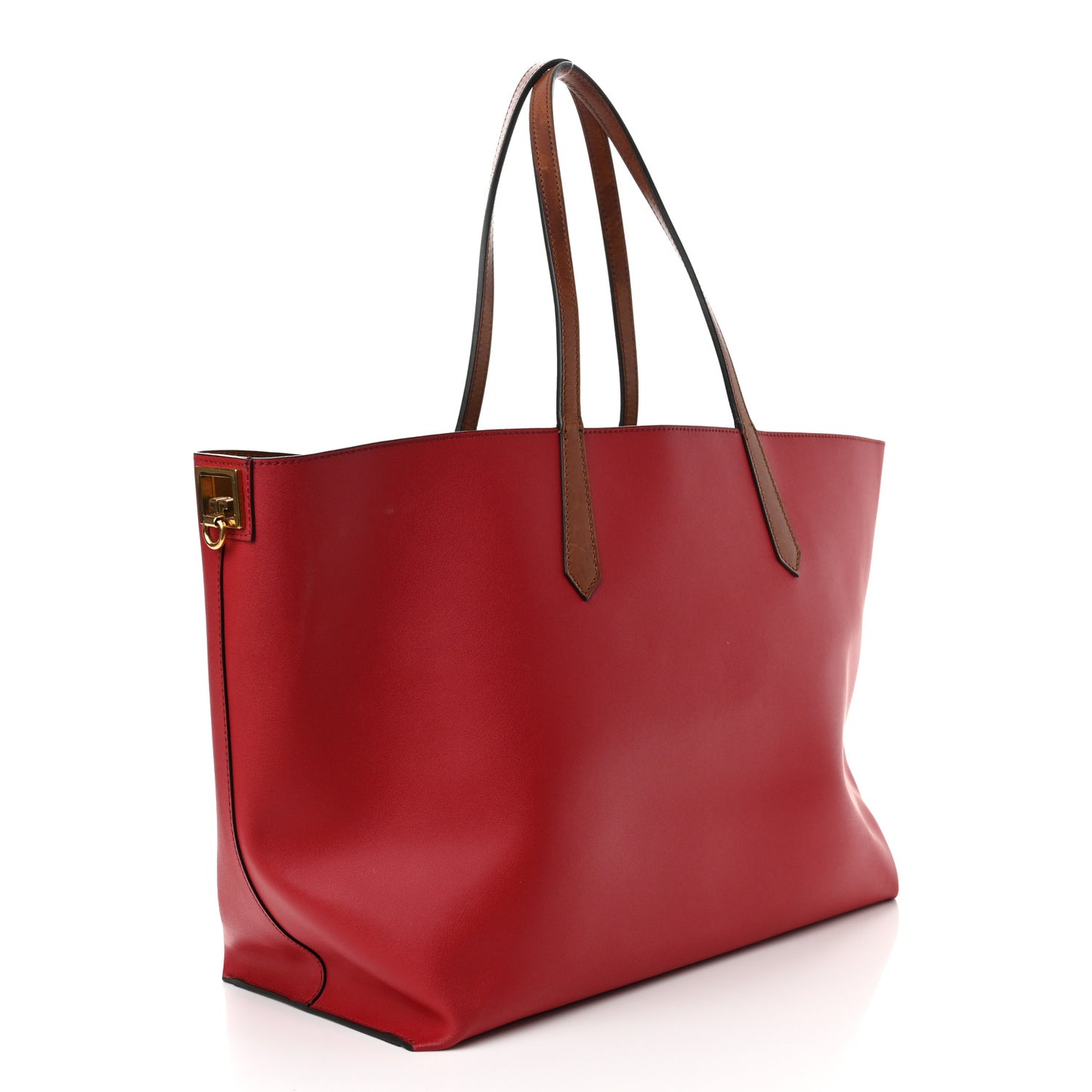 Calfskin Medium GV Shopper Tote Dark Red