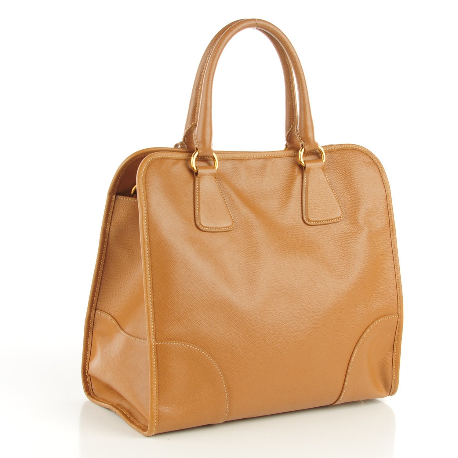 Prada Saffiano Lux Shopping Tote Caramel 4 of 9
