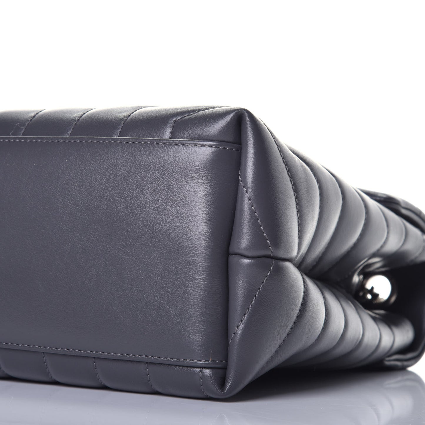 Calfskin Y Quilted Monogram Medium Loulou Chain Satchel Asphalt