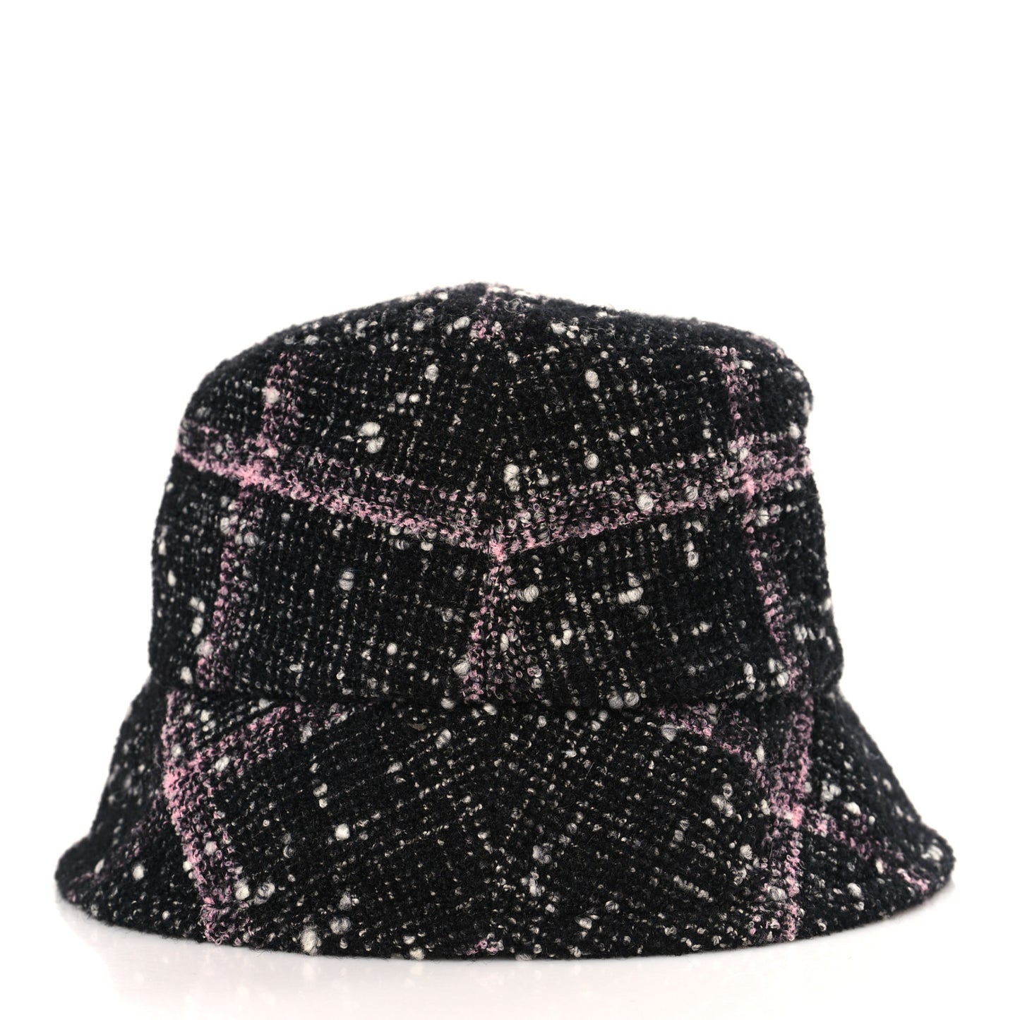Tweed Bucket Hat M Black Pink