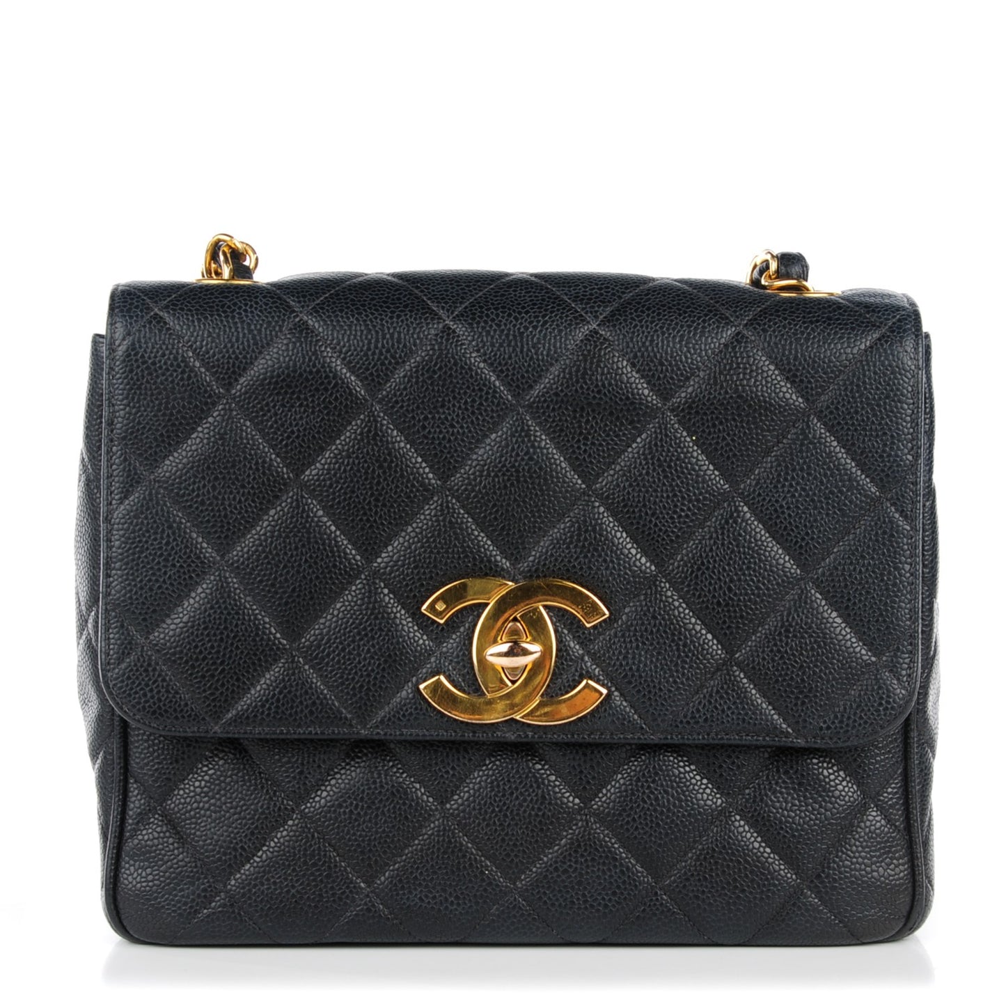 Caviar Quilted Medium Single Flap Black