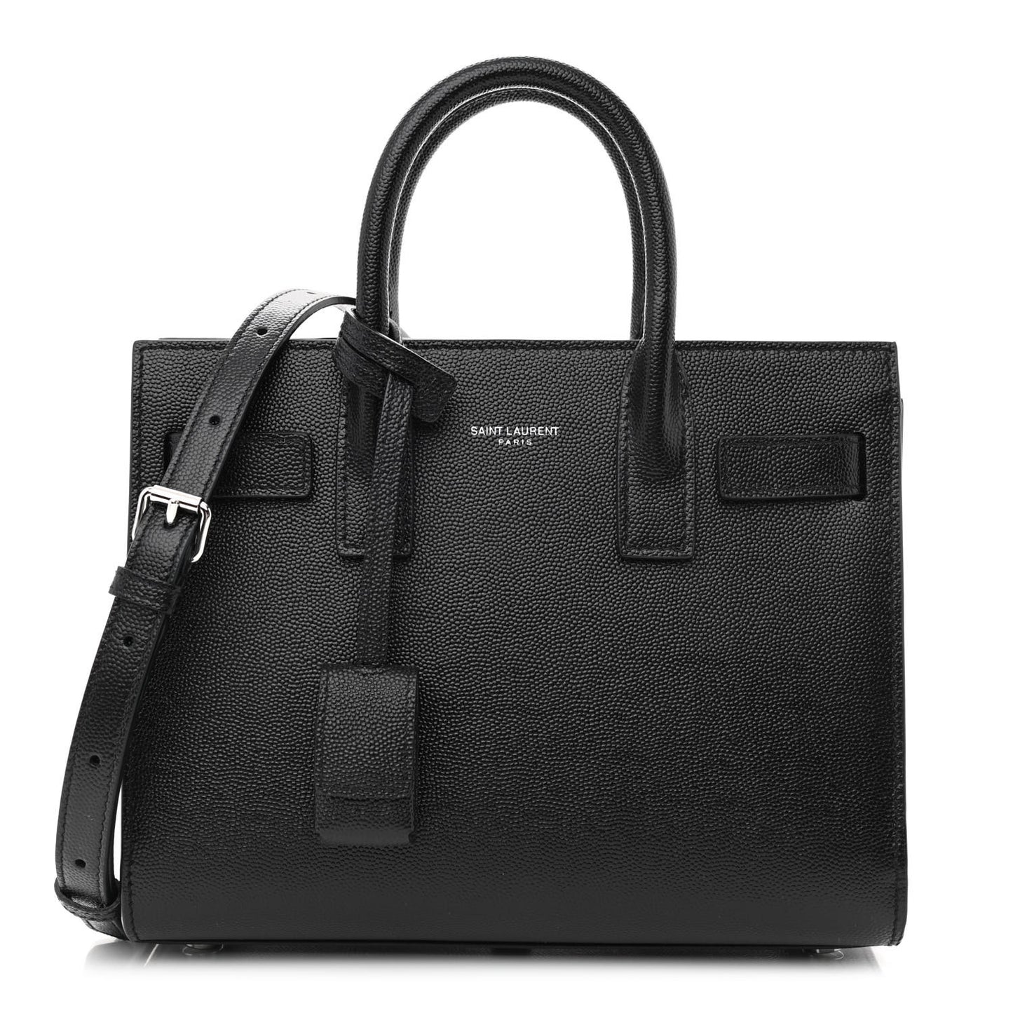 Grained Calfskin Nano Sac De Jour Black