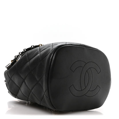 Chanel Lambskin Quilted Metallic Bubble Backpack Black 3 of 9