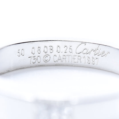 Cartier 18K White Gold Diamond .25ct Tank Solitaire Engagement Ring 50 5.25 4 of 5