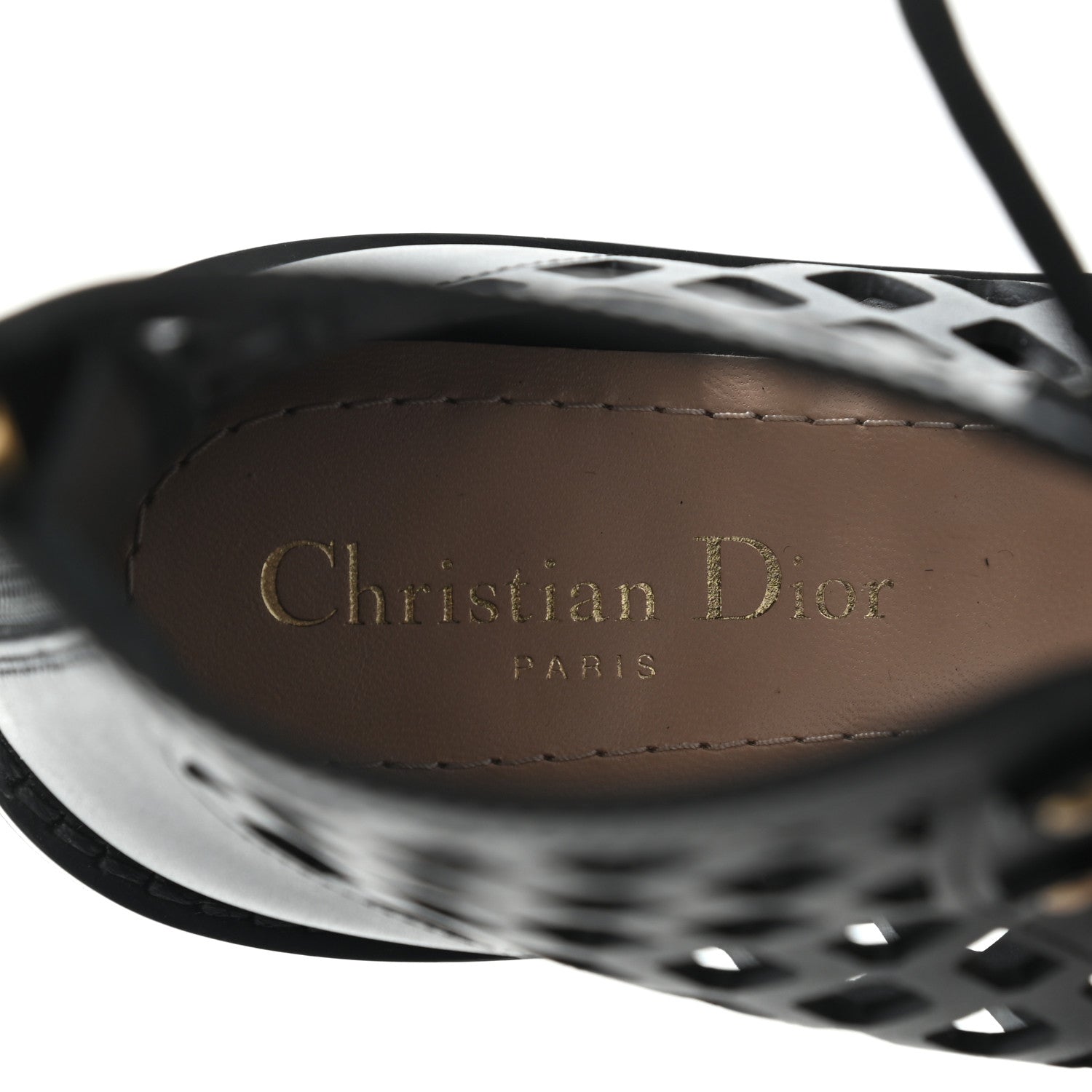 Christian Dior Calfskin D-Trap Sandals 37 Black 7 of 8