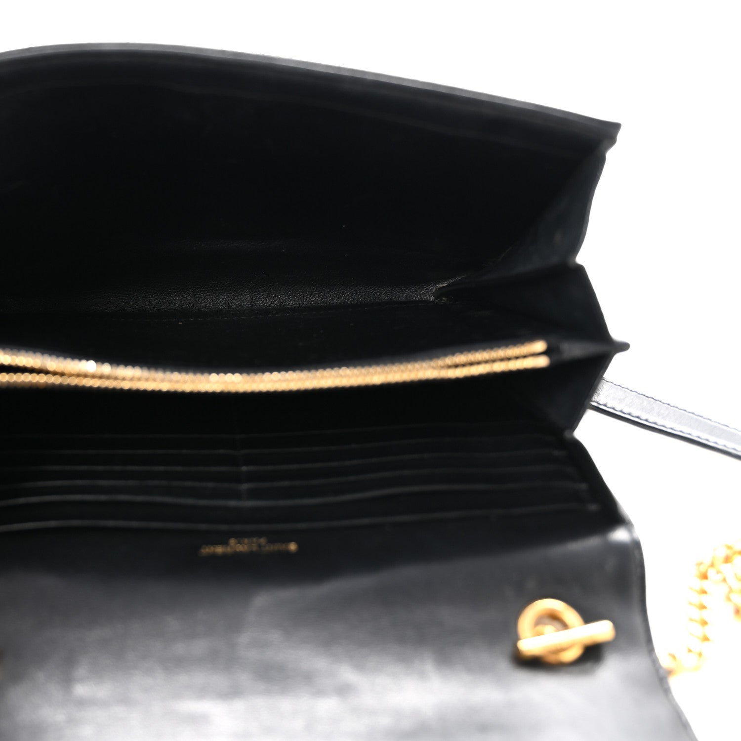 Saint Laurent Lambskin Matelasse Monogram Vicky Chain Wallet Black 5 of 16