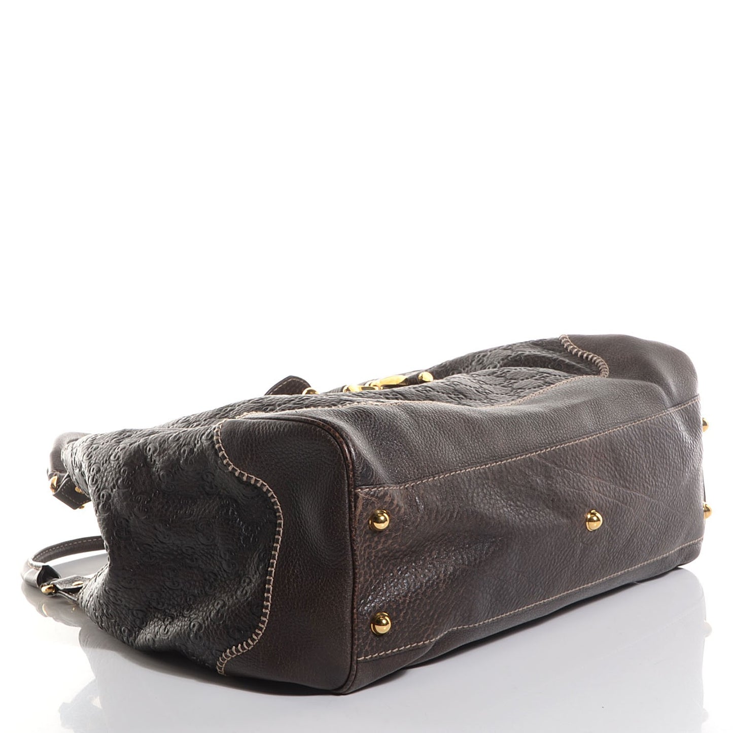 Guccissima New Pelham Large Shoulder Bag Dark Brown