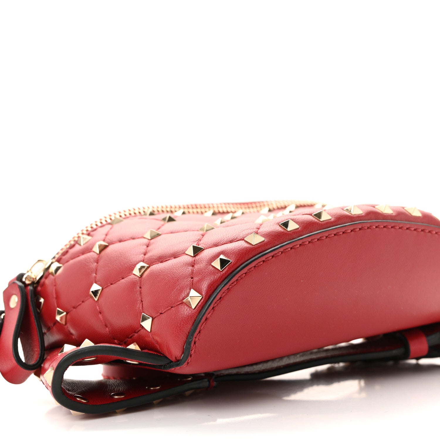 Valentino Garavani Lambskin Free Rockstud Spike Belt Bag 85 Rosso